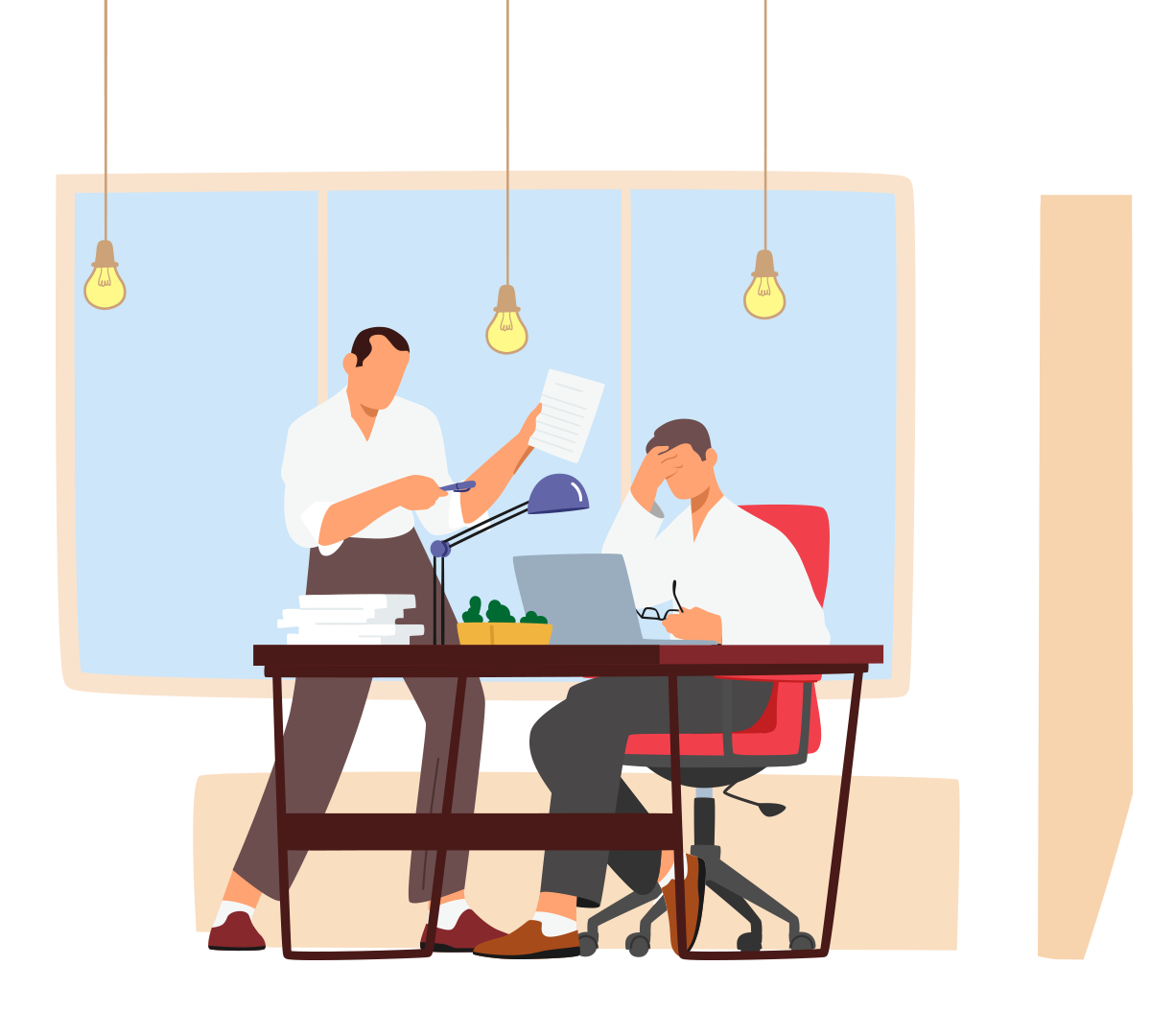 グラフィック　社員から指導を受けるイメージ